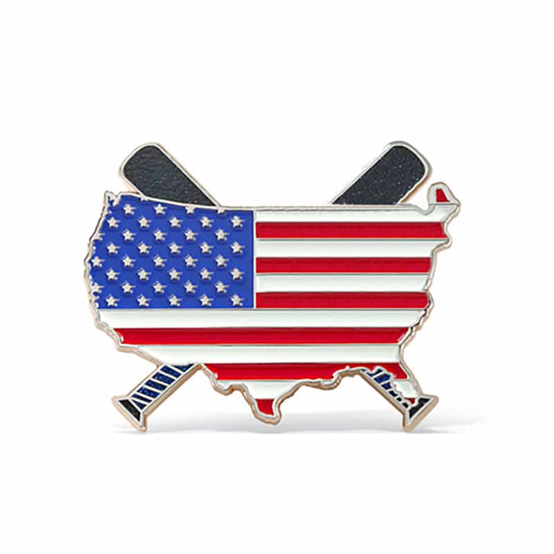 USA Flag Baseball Themed Badge: Patriotism and Sports Combined Enamel Hat Pin Badge Merchandise