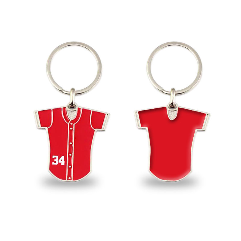 Baseball Fan Collectible: Enamel Number 34 Pitcher Jersey Keychain