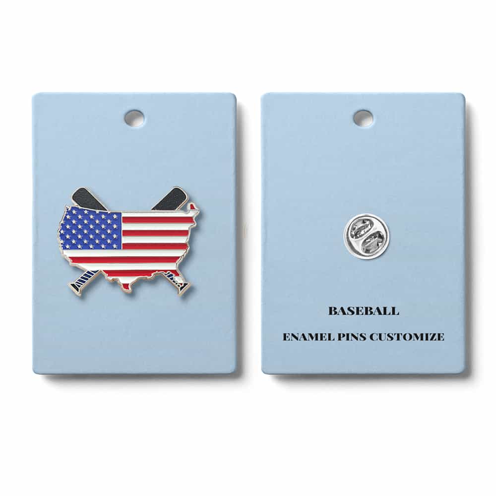 USA Flag Baseball Themed Badge: Patriotism and Sports Combined Enamel Hat Pin Badge Merchandise