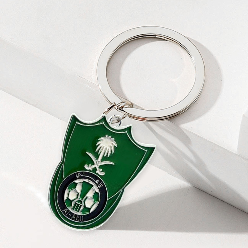 Custom Saudi Arabia Al Ahli Football Club Sports Culture Keychain Promotional and Souvenir Items