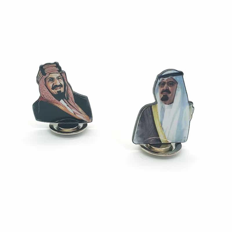 Saudi Arabian Leadership UV-Printed Commemorative Badge—King and Crown Prince Collector's Edition