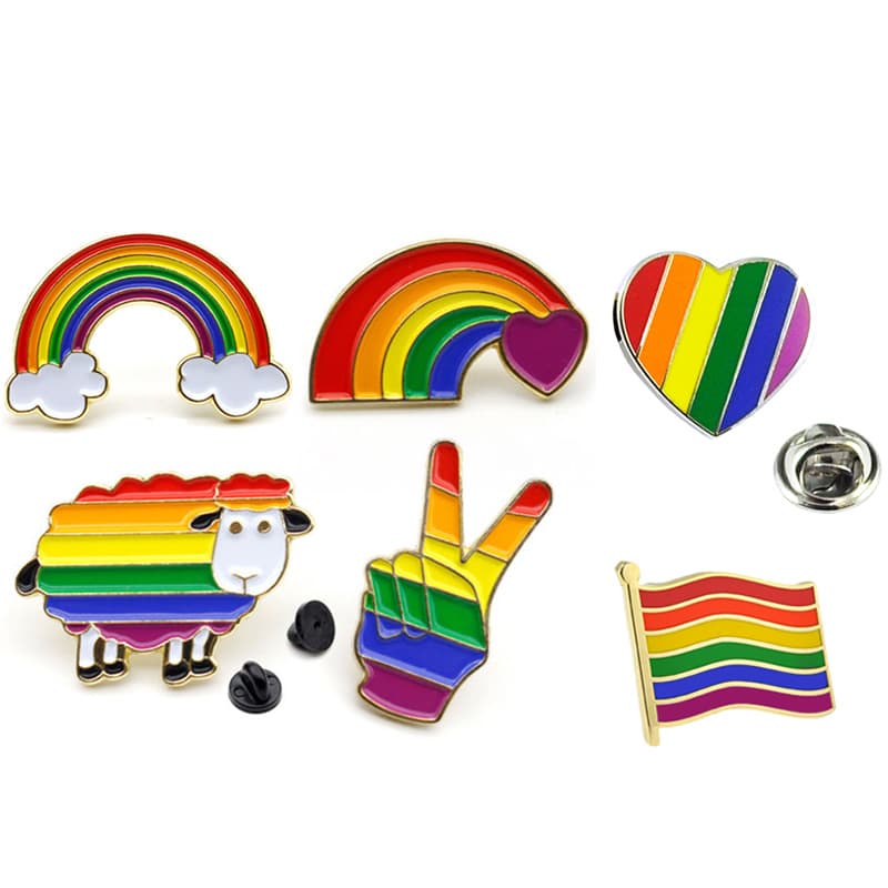 Custom LGBTQ+ Rainbow-Themed Badge Lapel Pin Symbolizing Support and Equality