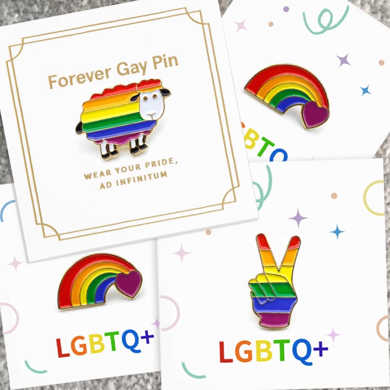 Custom LGBTQ+ Rainbow-Themed Badge Lapel Pin Symbolizing Support and Equality